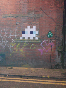 This butchered art is around the back of Picadilly Gardens.

